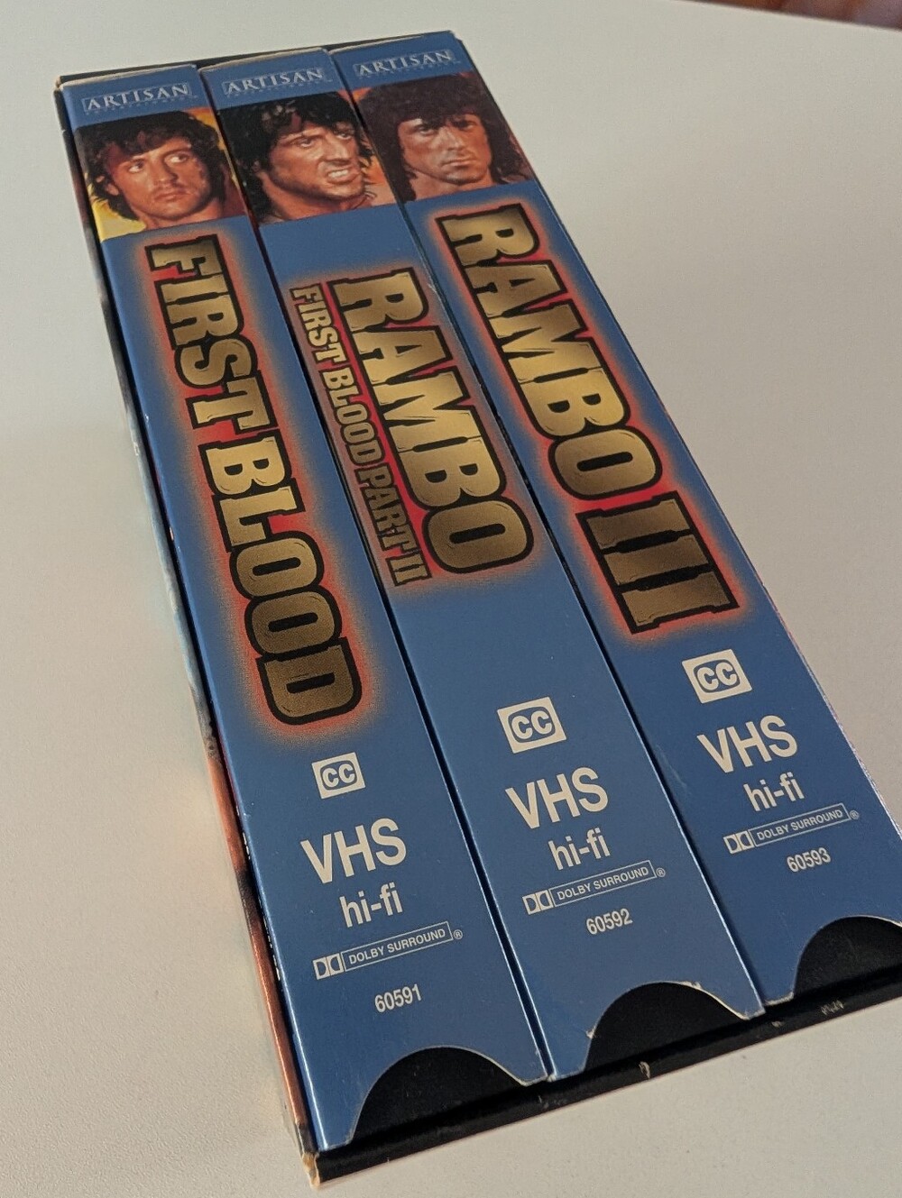 3 VHS Rambo Box Set Trilogy 1998 Artisan